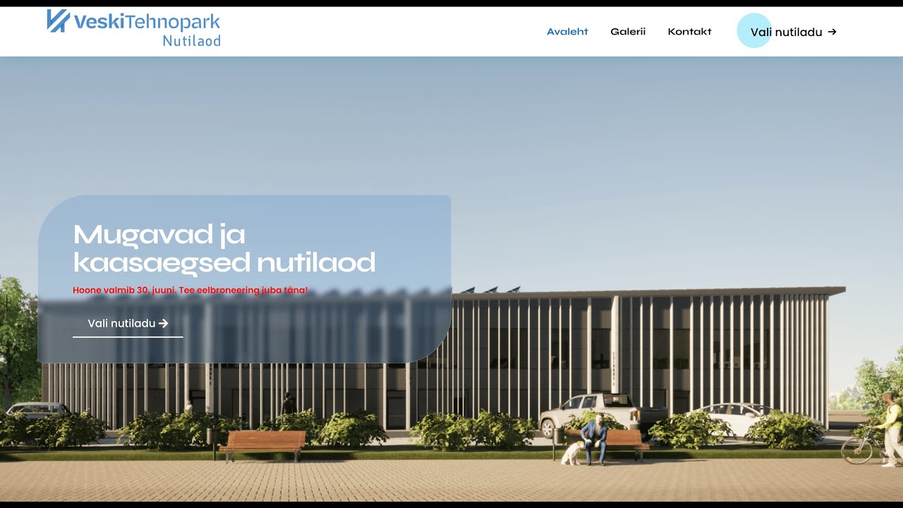 Veebiarendus - Veskitehnopark.ee veebileht interaktiivse kaardiga