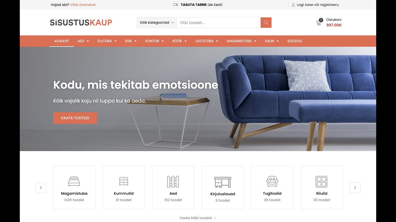 e-poe tegemine - www.sisustuskaup.ee e-pood ERPLY liidestusega