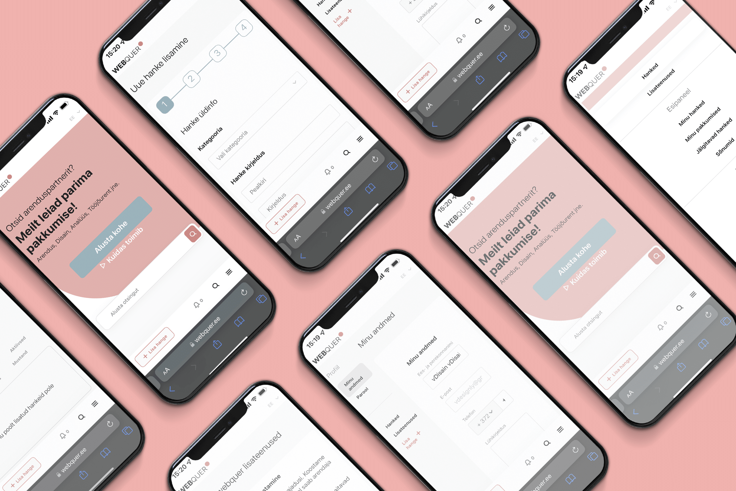 Webquer mobiil lehed kujundus by VDisain