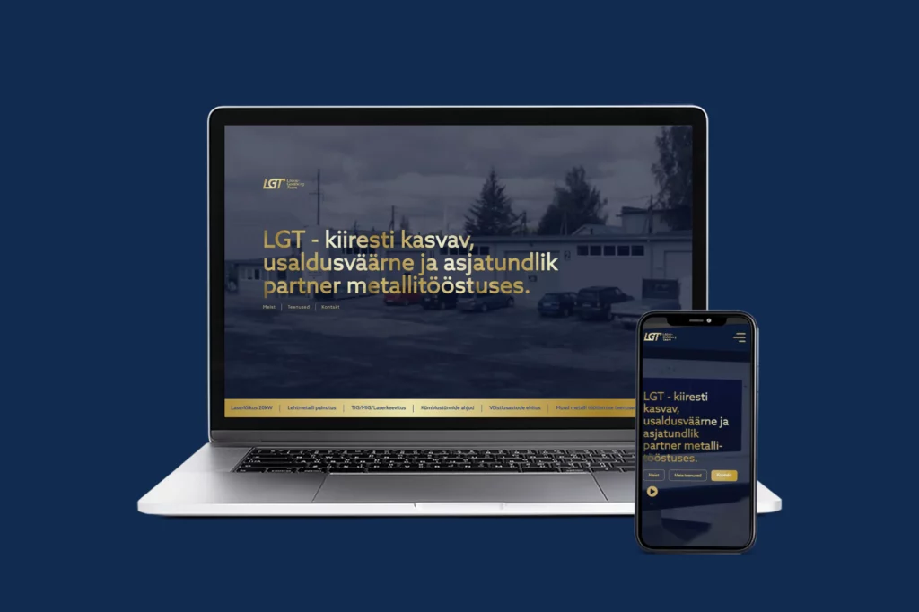 LGT Metallitööd esileht arvutis ja telefonis VDisain